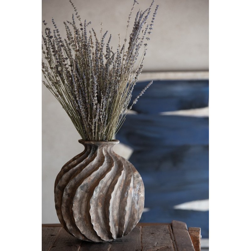 Vase moderne original Rond Hauteur 22 cm en Verre Ambré Drippy - 2