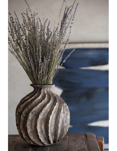 Vase moderne original Rond Hauteur 22 cm en Verre Ambré Drippy - 2