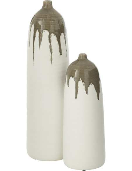 Petit Vase modern incliné Conique Hauteur 13 cm en Verre Orange foncé Topaz - 3