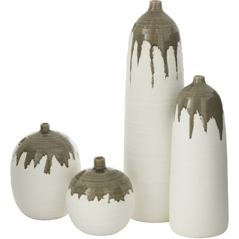 Petit Vase modern incliné Conique Hauteur 13 cm en Verre Orange foncé Topaz - 4