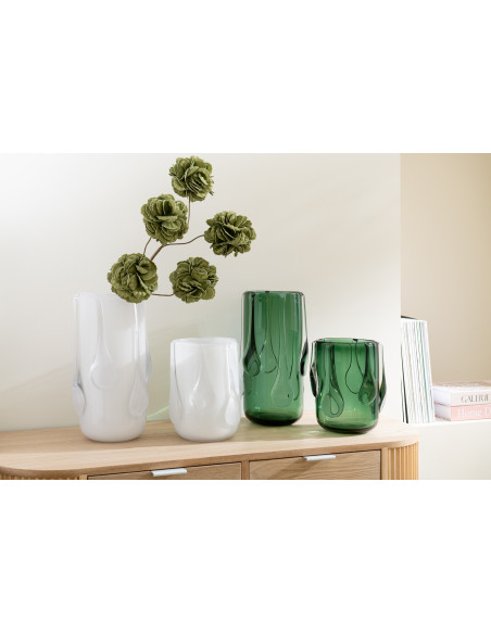 Petit Vase modern incliné Conique Hauteur 13 cm en Verre Transparent Topaz - 2