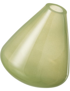 Petit Vase modern incliné Conique Hauteur 13 cm en Verre Vert clair Topaz - 1