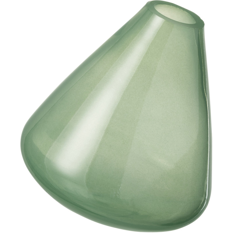 Petit Vase modern incliné Conique Hauteur 13 cm en Verre Vert foncé Topaz - 1