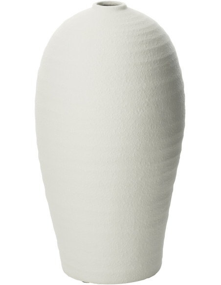 Grand Vase minimaliste Rond Hauteur 36 cm en Argile Blanc Creta - 1