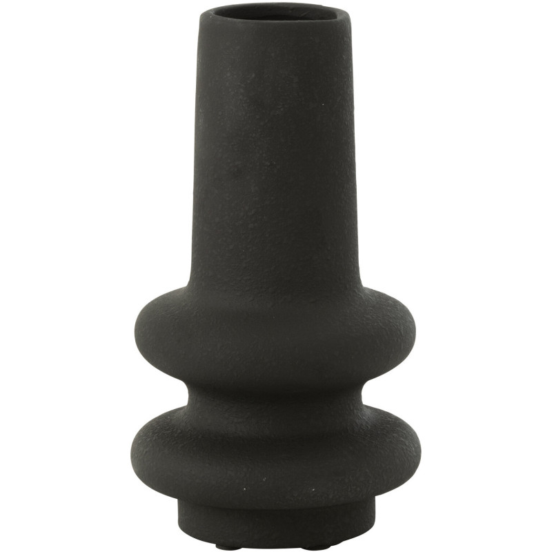 Grand Vase moderne Rond Hauteur 32 cm en Argile Noir Lyra - 1