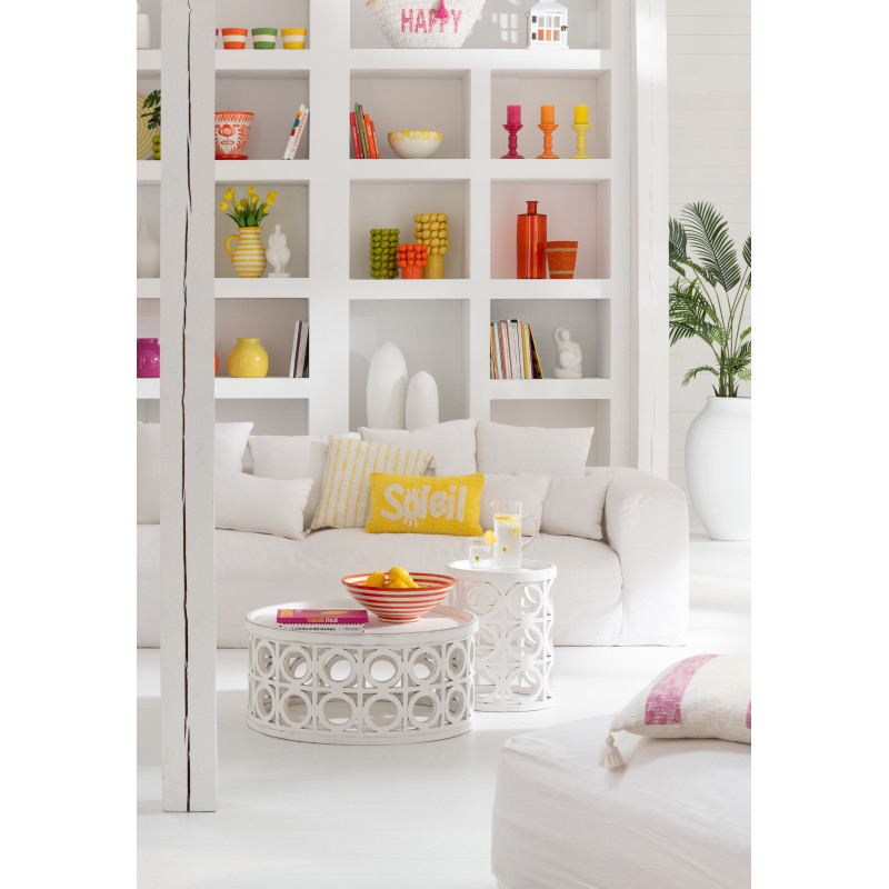 Grand Vase moderne Rond Hauteur 32 cm en Argile Noir Lyra - 2