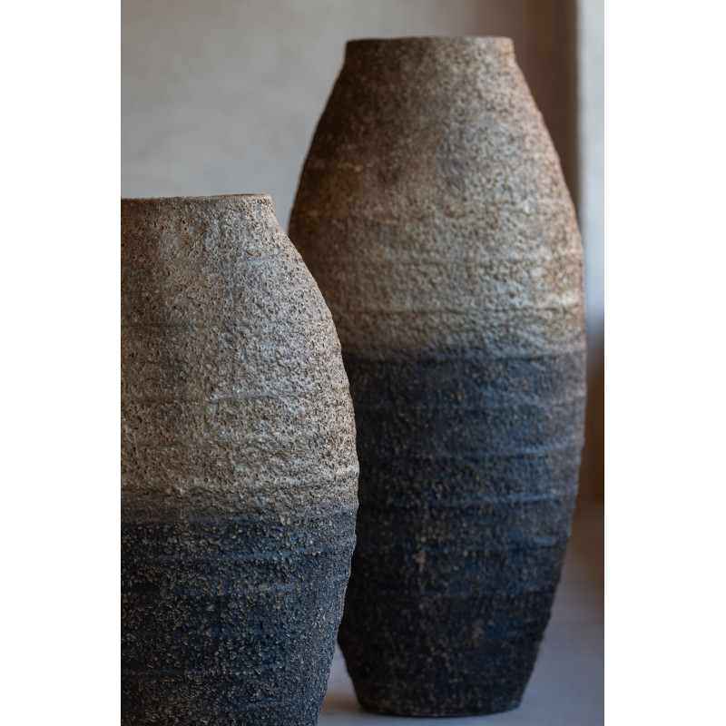 Vase moderne Boule 27 cm en Verre Bleu azur Motif fleurs Tarifa - 2