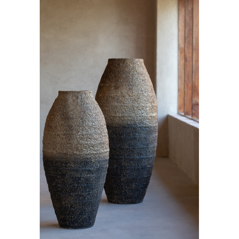 Vase moderne Boule 27 cm en Verre Bleu azur Motif fleurs Tarifa - 4