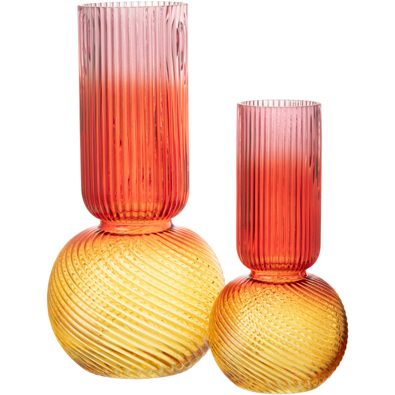 Petit Vase modern incliné Conique Hauteur 13 cm en Verre Marron ambré Topaz - 3