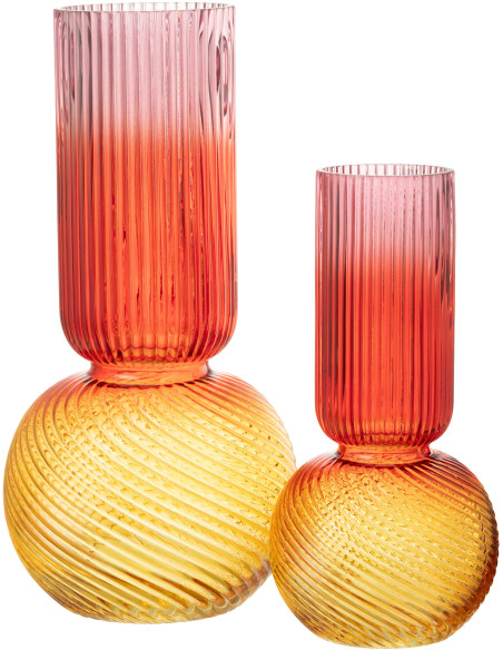 Petit Vase modern incliné Conique Hauteur 13 cm en Verre Marron ambré Topaz - 3