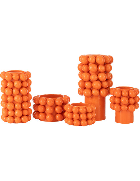 Grand Vase original Fleurs Rond Hauteur 43 cm en Céramique Orange Ambrosia - 2