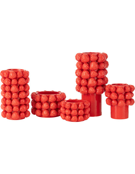 Vase original Fleurs Rond Hauteur 19 cm en Céramique Blanc Ambrosia - 3