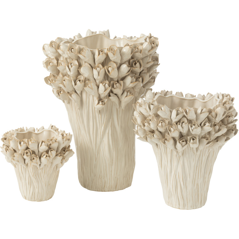 Vase original Fleurs Rond Hauteur 19 cm en Céramique Orange Ambrosia - 2