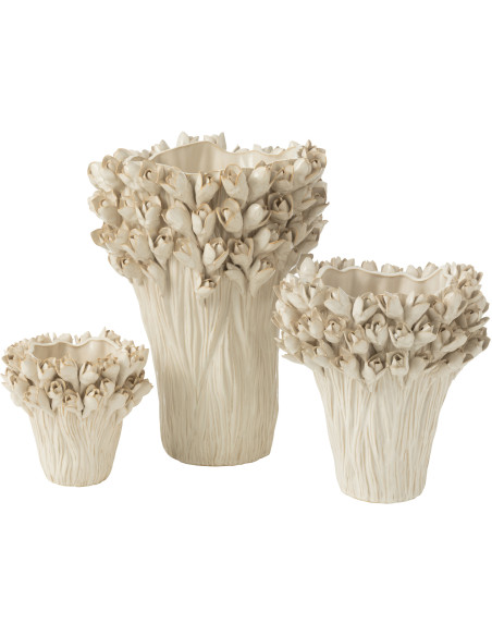 Vase original Fleurs Rond Hauteur 19 cm en Céramique Orange Ambrosia - 2