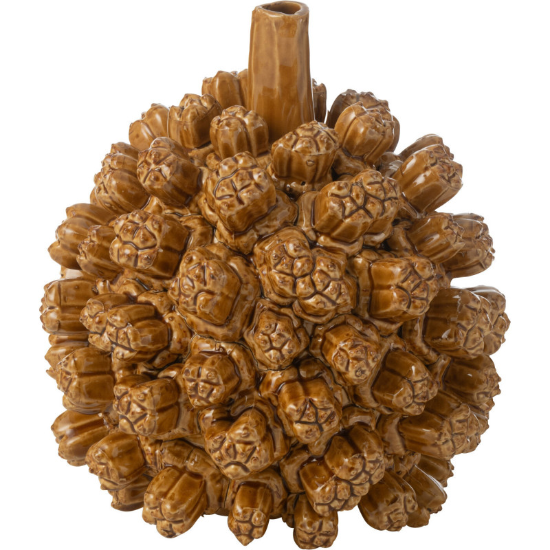 Vase original Boule Hauteur 21 cm en Céramique Jaune moutarde Saki - 1