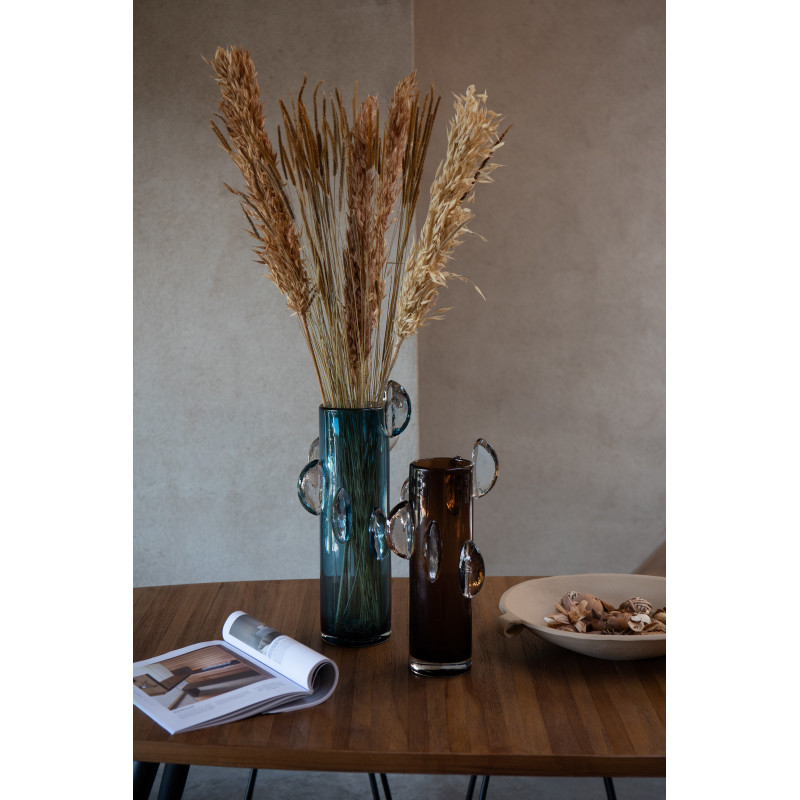 Grand Vase original Fleurs Rond Hauteur 29 cm en Céramique Rouge Ambrosia - 4