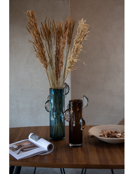 Grand Vase original Fleurs Rond Hauteur 29 cm en Céramique Rouge Ambrosia - 4