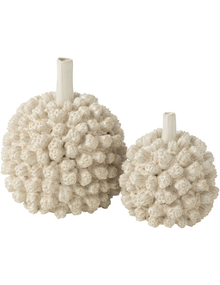 Vase original Boule Hauteur 21 cm en Céramique Blanc Saki - 3