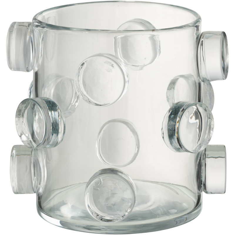 Vase moderne Rond Hauteur 20 cm en Verre Transparent Pebbles - 1