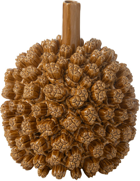 Grand Vase original Boule Hauteur 30 cm en Céramique Jaune moutarde Saki - 1