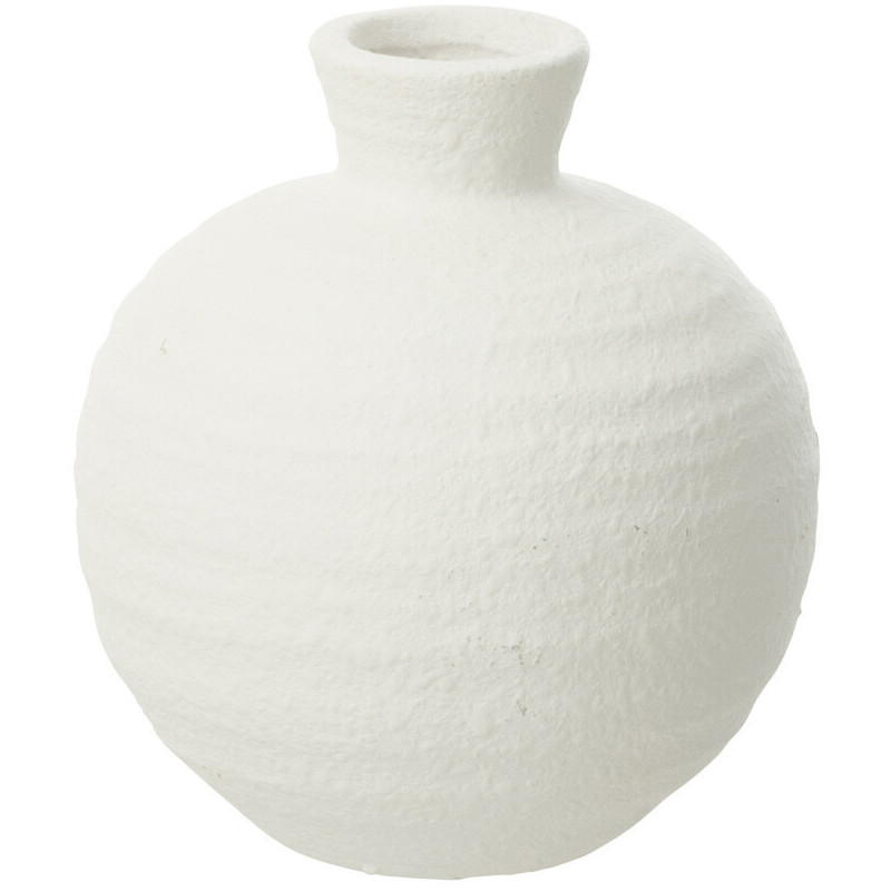 Vase moderne Rond Hauteur 13 cm en Argile Blanc Maru - 1