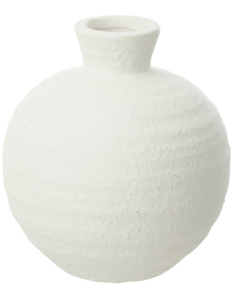 Vase moderne Rond Hauteur 13 cm en Argile Blanc Maru - 1