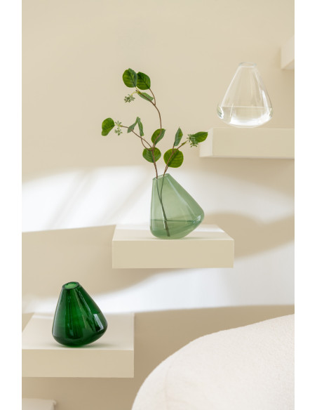 Vase moderne Rond Hauteur 13 cm en Argile Blanc Maru - 2