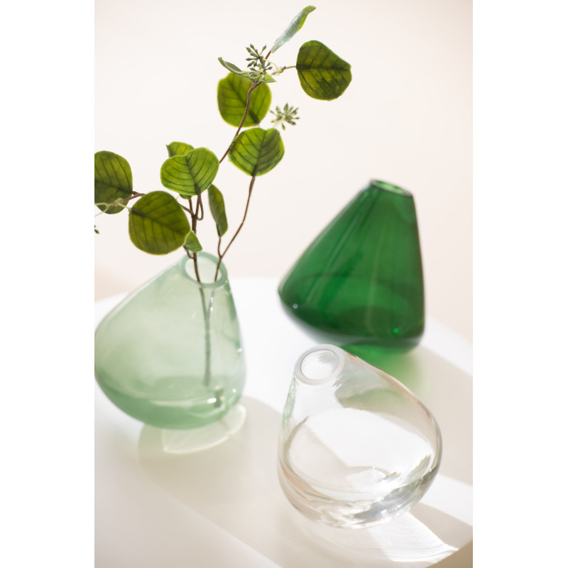 Vase moderne Rond Hauteur 13 cm en Argile Blanc Maru - 3
