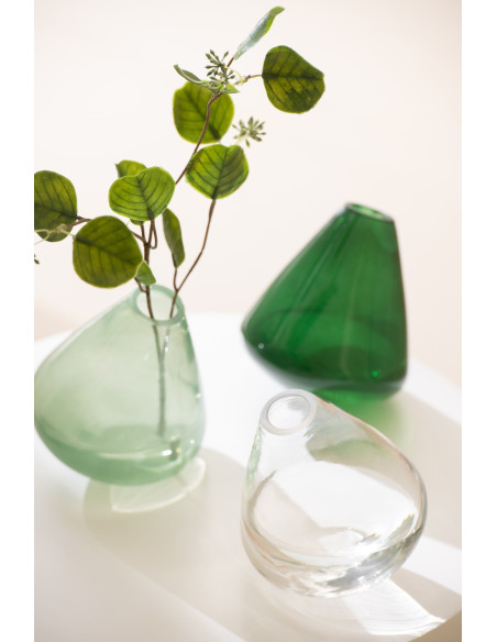 Vase moderne Rond Hauteur 13 cm en Argile Blanc Maru - 3