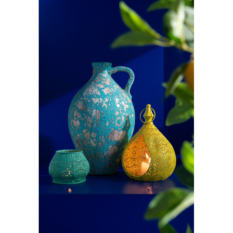 Vase moderne Torsadé Rond Hauteur 19 cm en Verre Transparent Swirly - 2