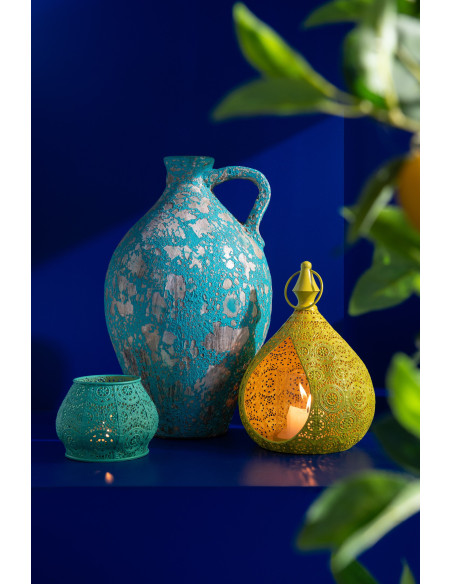 Vase moderne Torsadé Rond Hauteur 19 cm en Verre Transparent Swirly - 2