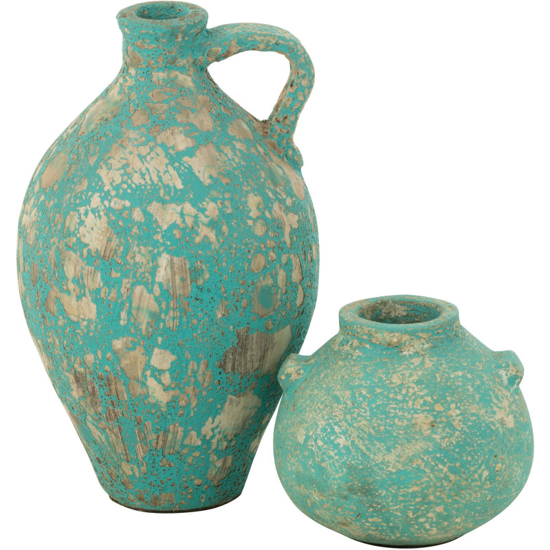 Vase moderne Torsadé Rond Hauteur 19 cm en Verre Transparent Swirly - 3