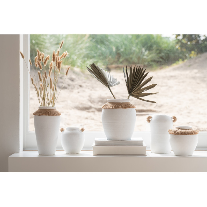 Vase moderne Boule 28 cm en Verre Bleu foncé Motif fleurs Tarifa - 2