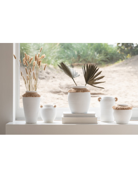 Vase moderne Boule 28 cm en Verre Bleu foncé Motif fleurs Tarifa - 2