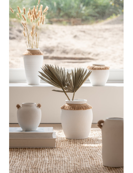 Vase moderne Boule 28 cm en Verre Bleu foncé Motif fleurs Tarifa - 3