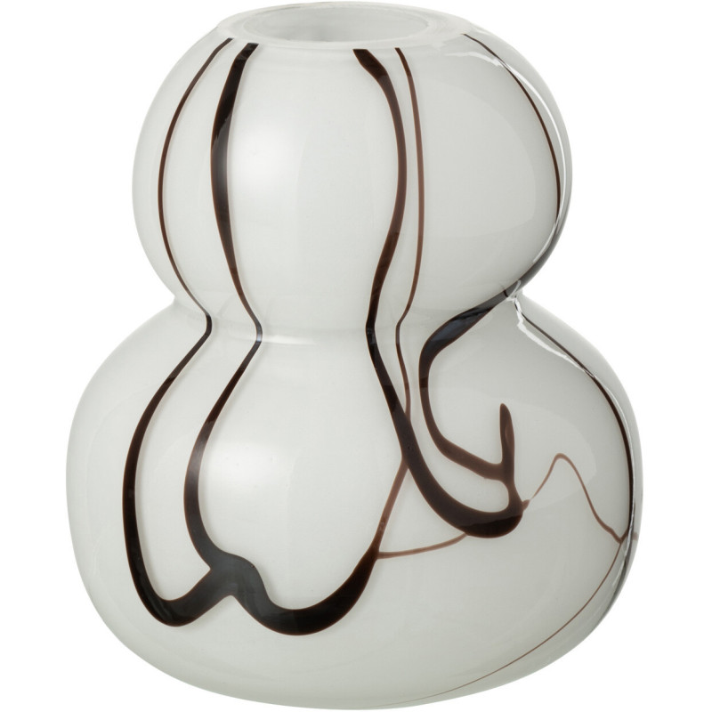 Petit Vase moderne Boules Hauteur 12 cm en Verre Blanc Effet fumé Myko - 1