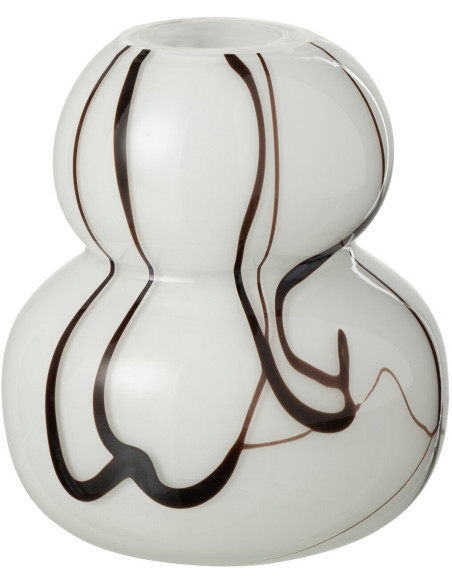 Petit Vase moderne Boules Hauteur 12 cm en Verre Blanc Effet fumé Myko - 1