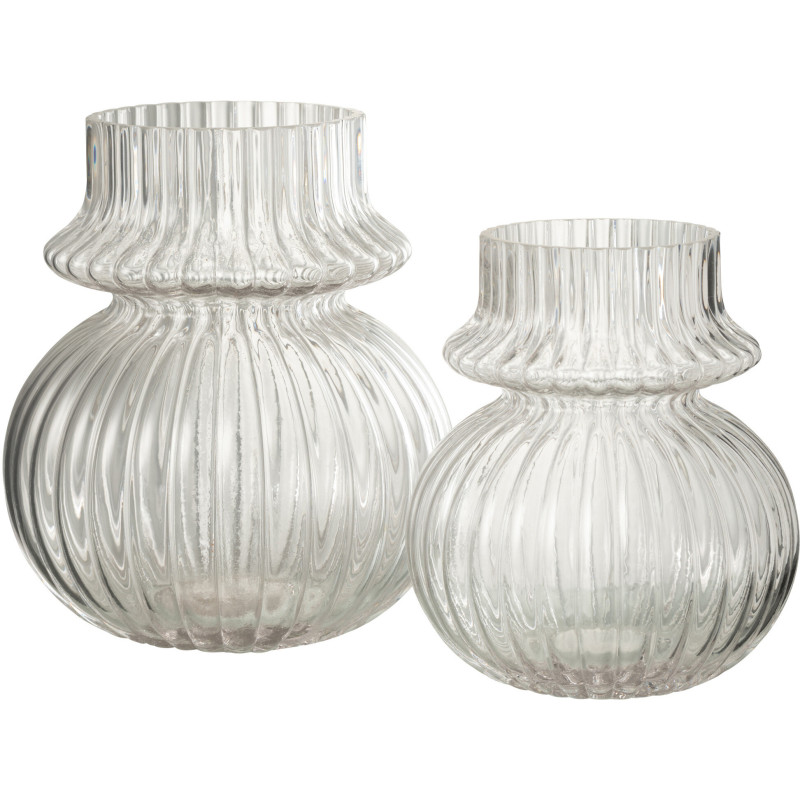Petit Vase moderne Boules Hauteur 12 cm en Verre Blanc Effet fumé Myko - 3