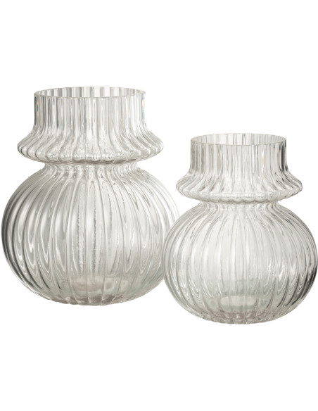 Petit Vase moderne Boules Hauteur 12 cm en Verre Blanc Effet fumé Myko - 3