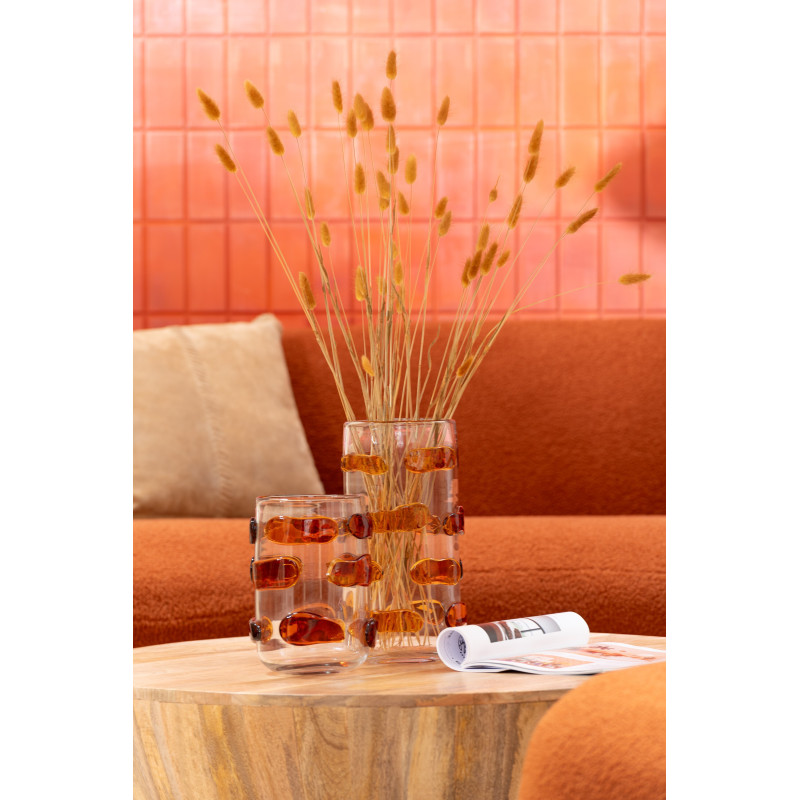 Grand Vase vintage Rond Hauteur 100 cm en Ciment Bleu azur Viielli Fura - 4