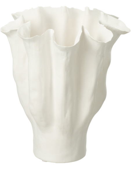 Grand Vase bord de mer Original Hauteur 31 cm en Céramique Blanc Calix - 1