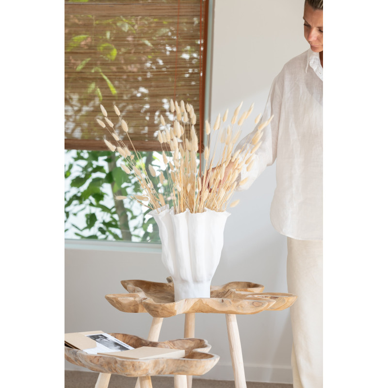 Grand Vase bord de mer Original Hauteur 31 cm en Céramique Blanc Calix - 2