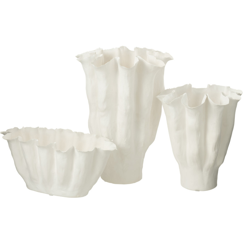 Grand Vase bord de mer Original Hauteur 31 cm en Céramique Blanc Calix - 3