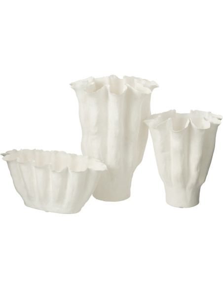 Grand Vase bord de mer Original Hauteur 31 cm en Céramique Blanc Calix - 3