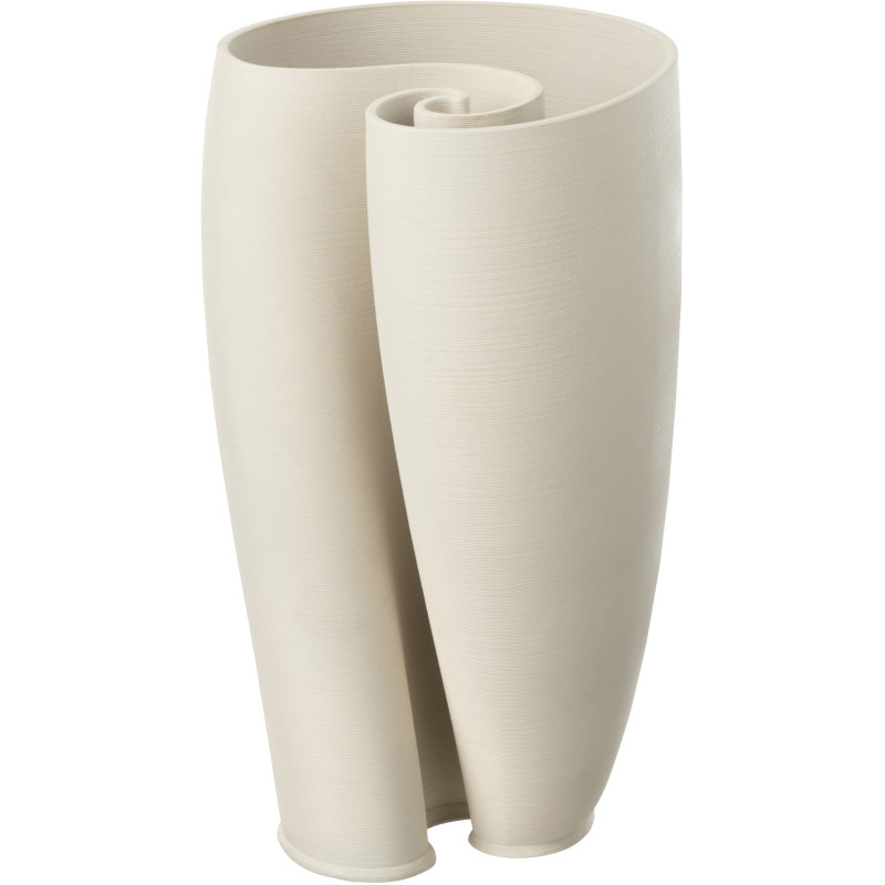 Grand Vase moderne Original Hauteur 33 cm en Céramique Beige Hydra - 1