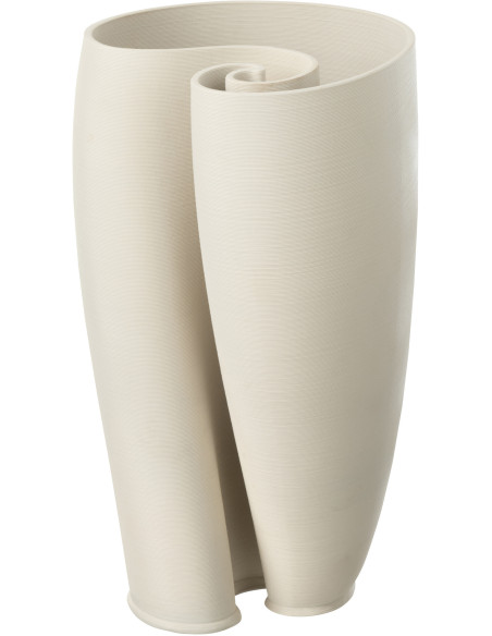 Grand Vase moderne Original Hauteur 33 cm en Céramique Beige Hydra - 1