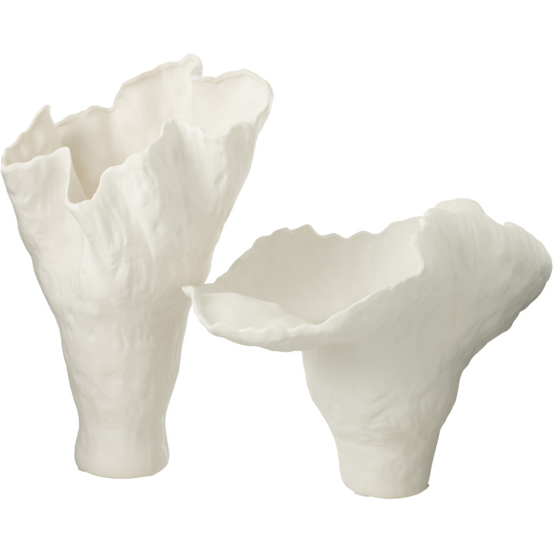 Grand Vase moderne Original Hauteur 33 cm en Céramique Beige Hydra - 3