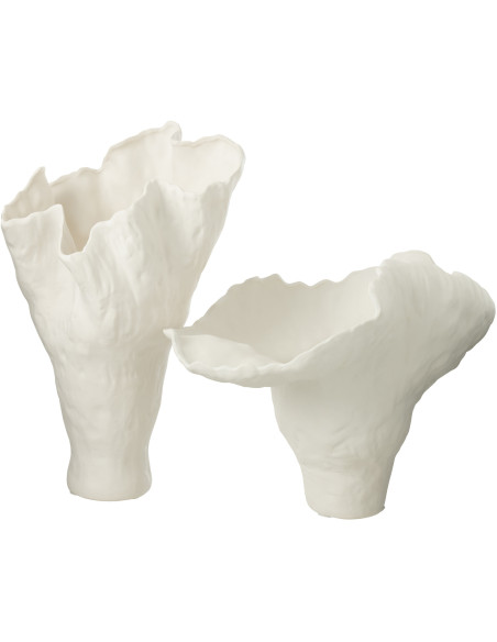 Grand Vase moderne Original Hauteur 33 cm en Céramique Beige Hydra - 3