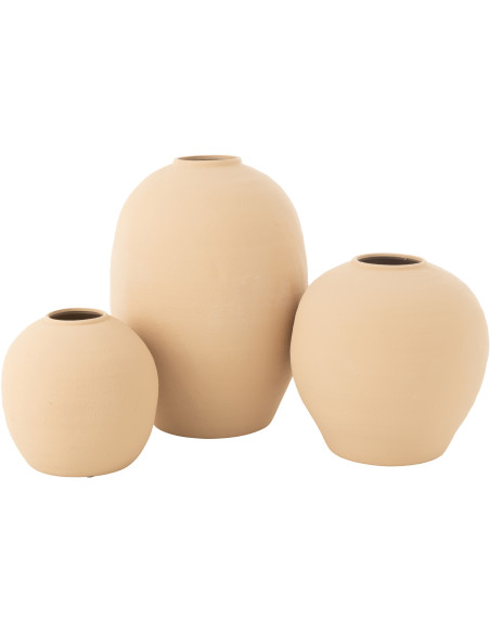 Vase moderne Rond Hauteur 28 cm en Argile Sable Cassia - 3