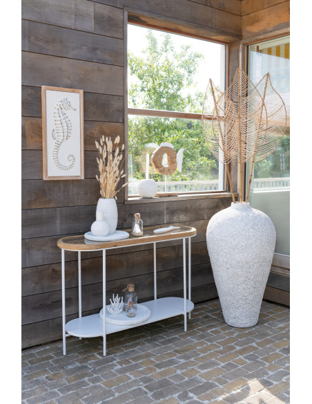 Vase moderne Rond Hauteur 18 cm en Verre Vert Blanc Transparent Livy - 2